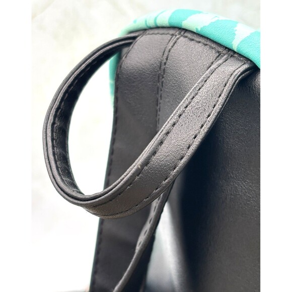 Disney Lilo & Stitch Loungefly Blue Tropical Leaves Mini Backpack Zippered EUC - Picture 6 of 16